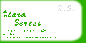 klara seress business card
